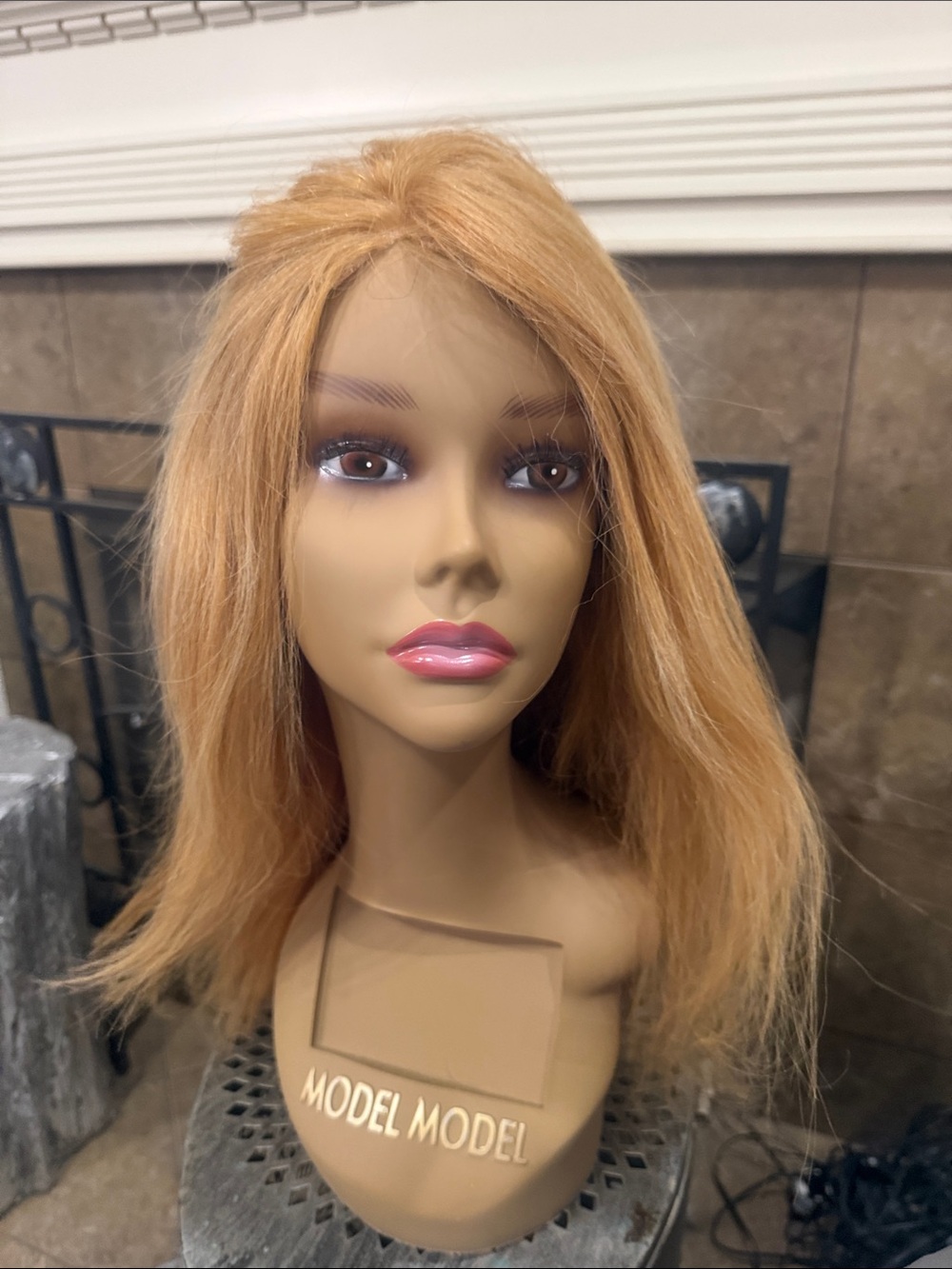 Women's Human Hair Wig in Strawberry Blonde
